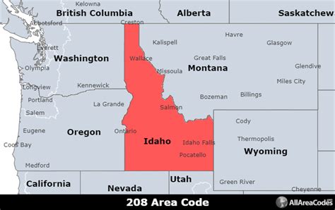 208 Area Code Location Map Time Zone And Phone Lookup