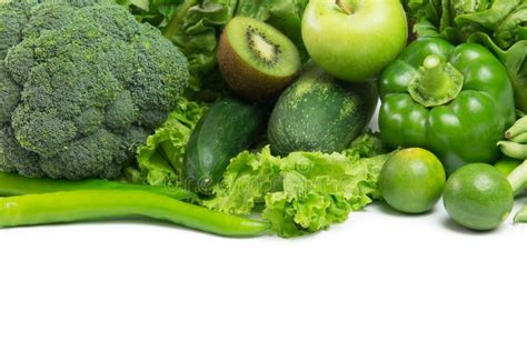 Green Vegetables And Fruit Stock Photo Image Of Background 53683936