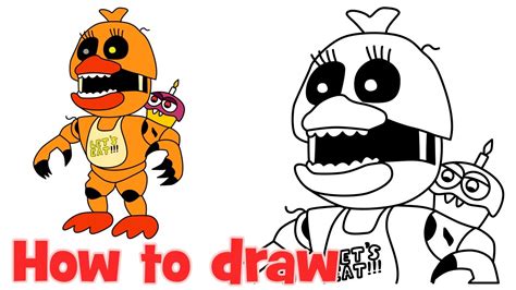 How To Draw Adventure Nightmare Chica Fnaf4 World Step By Step Youtube