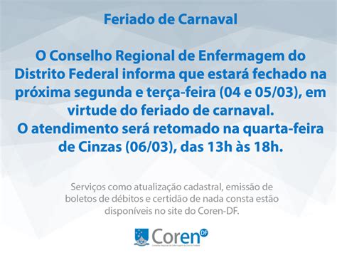 Coren Horario De Funcionamento
