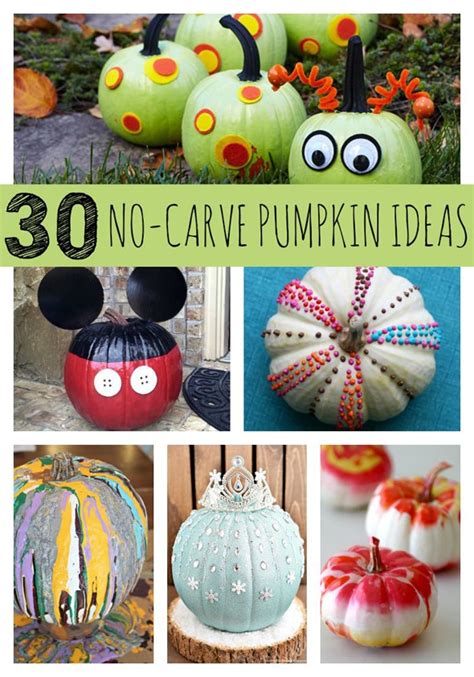 Let your child paint or decorate the pumpkin; 30 Awesome No-Carve Pumpkin Ideas - Pretty My Party
