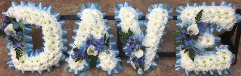 Designed on a 90cm x 60cm board. Letters and Names Funeral Flower Tributes by Fareham ...