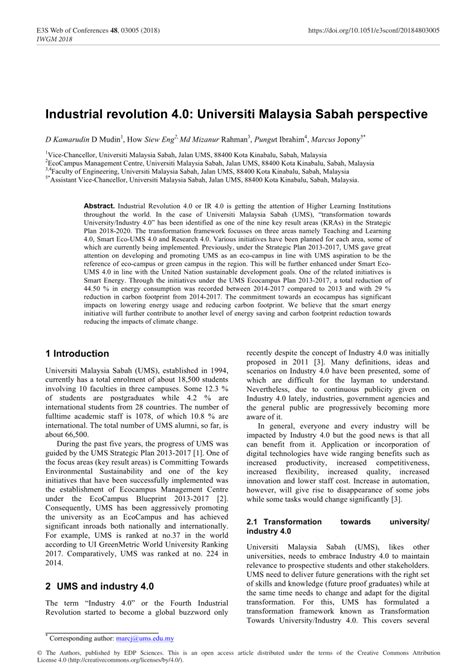 Education minister maszlee malik said education ministry is planning a new curriculum in line with the needs of the fourth industrial revolution. (PDF) Industrial revolution 4.0: Universiti Malaysia Sabah ...