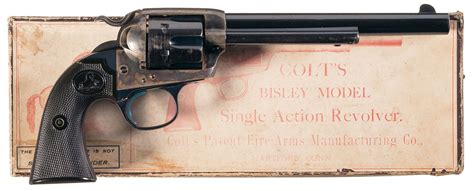 w f sheard shipped colt bisley revolver pictutre box letter rock island auction