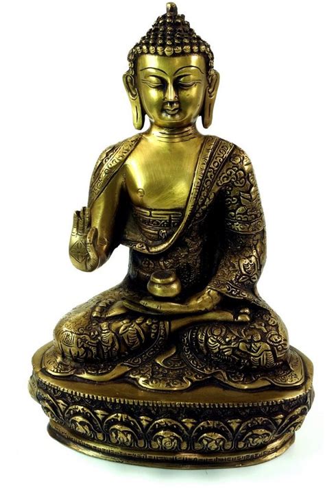Guru Shop Buddhafigur Buddha Statue Aus Messing Amoghasiddhi Buddha