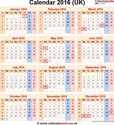 Day (monday, january 18, 2016). Calendar 2016 UK with bank holidays & Excel/PDF/Word templates