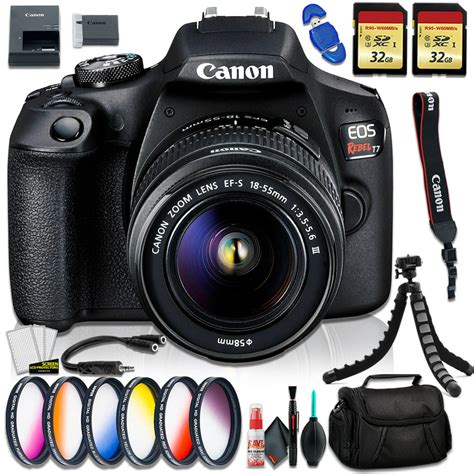 Canon Eos Rebel T7 Dslr Camera With 18 55mm Lens Camera Bag Filter