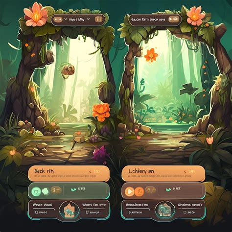 Premium Ai Image Jungle Pop Up Ui Safari Themed Game Mobile Adventure