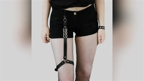 Women Punk Heart Sexy Pu Leather Garter Belt Harajuku Elasticity Body