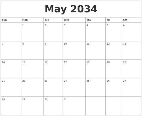 February 2034 Calendar Printable Free