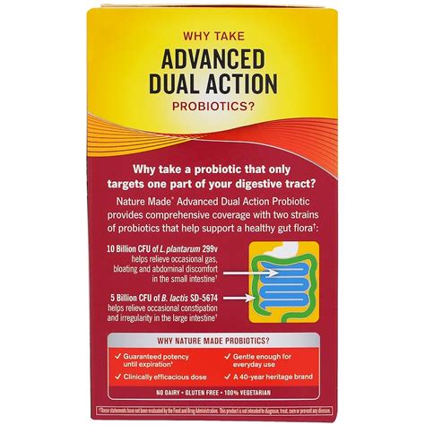 Nature Made Digestive Probiotics Advanced Dual Action 60 Capsules