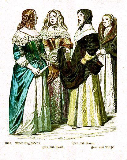 Plate 49c Sixteenth And Seventeenth Centuries 1640 English Noblewoman Woman Of Paris