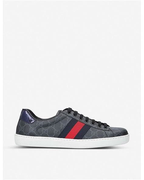 Gucci Mens New Ace Gg Canvas Trainers In Gray For Men Lyst