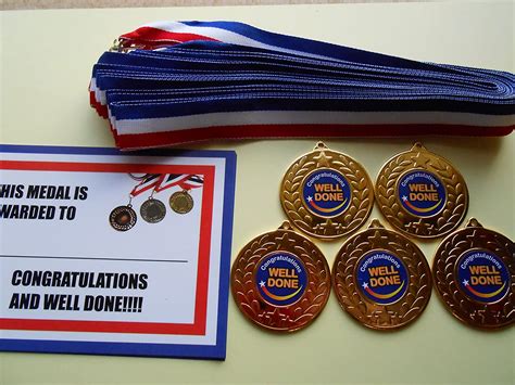 Dwl Well Done And Congratulations Medals 50mm Metalribbons And