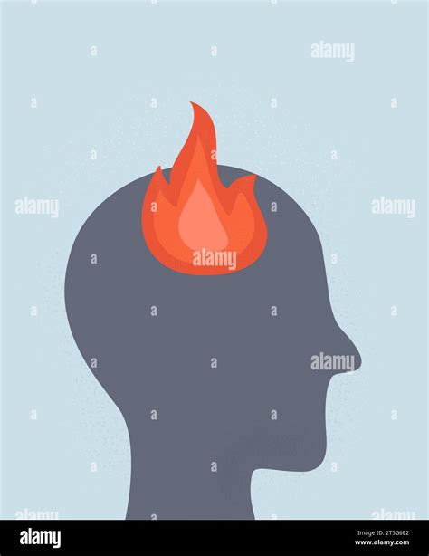 Burning Brain Or Professional Or Emotional Burnout Burning Human Head