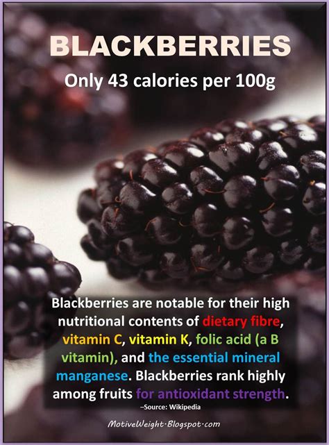MotiveWeight: Nutrients In Raw Blackberries