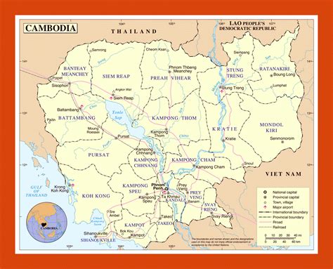 Political And Administrative Map Of Cambodia Maps Of Cambodia Maps