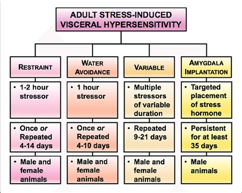 Rodent Models Of Stress Induced Visceral Hypersensitivity In Adult