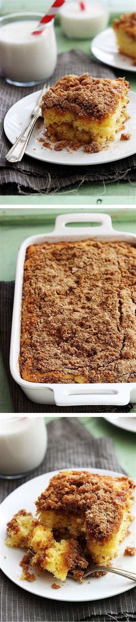 Start with butterscotch for the white cake to improve the flavor, but get creative: Cake Mix Sour Cream Coffee Cake - so easy to make and ...