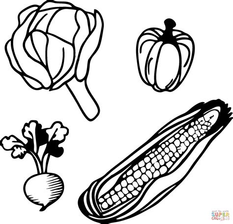 Vegetables Coloring Page Free Printable Coloring Pages