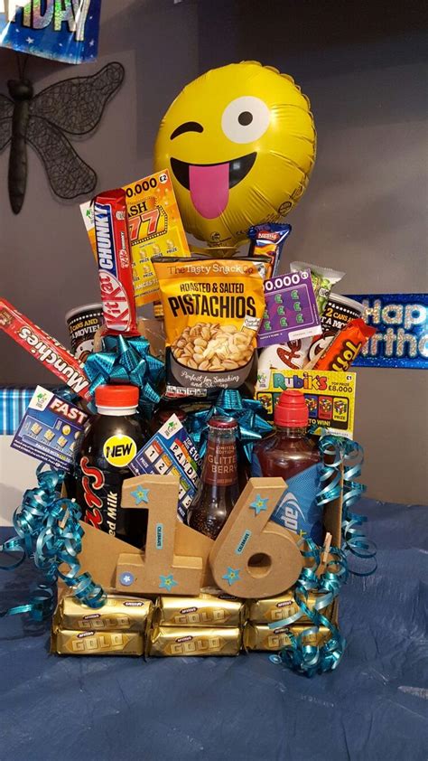 Cool holliday present for parents turning 13, schoolboy, daughter, niece, friend, schoolgirl, official teenager, teen, son, grandson on 13 yr old happy birthday party. 16th birthday bouquet for boy | 16th birthday gifts, Boy ...