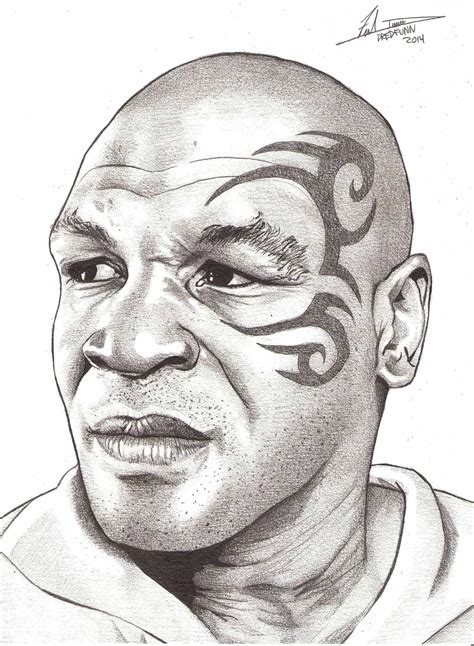Mike Tyson In Pencil Drawing And Illustration Pencil