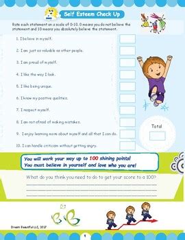 Self-esteem/self-confidence worksheets by dream beautiful life coaching