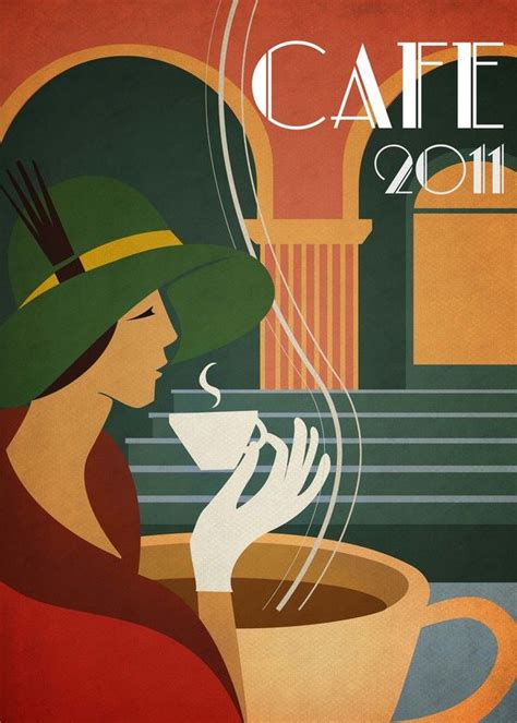 Deco Cafe By Emin Toksoz Via Behance Art Deco Illustration Art Deco