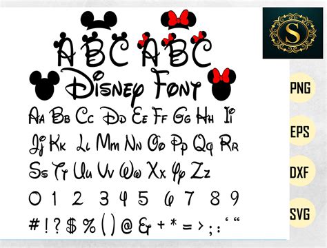 Disney Svg Font Disney Alphabet Svg Ears Svg Minnie Font Mickey Font Images