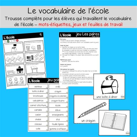 Ensemble Le Vocabulaire De L école