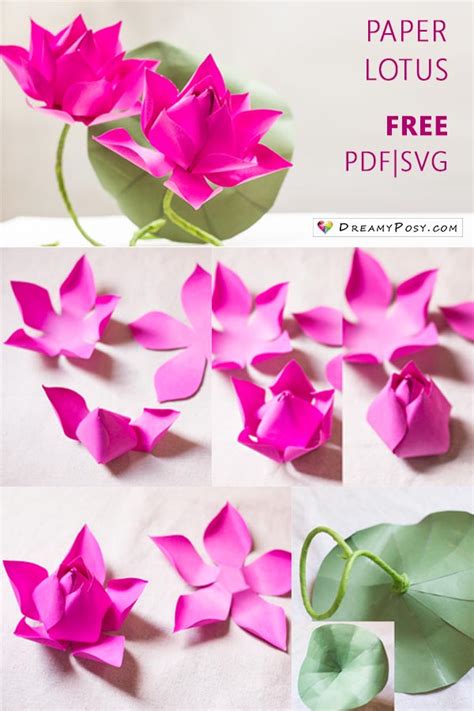 10 Paper Lotus Flower Template Template Free Download