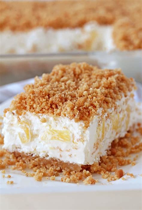 Combine marshmallows and milk in top of double boiler. Easy Pineapple Dream Dessert made of crushed pineapple, cream cheese, whipped cream and crunchy ...