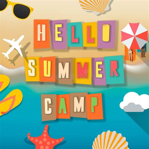 Summer Camp Poster Cartoon Stock Illustrations 3575 Summer Camp