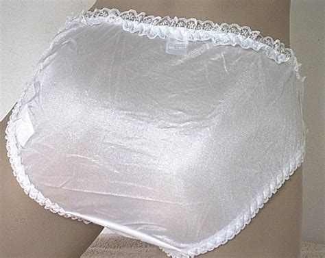 Silky Little White Frilly Nylon Schoolgirl Panties Vintage Knickers S 810 Ebay