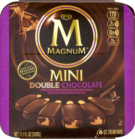 Magnum Ice Cream Bars Mini Double Chocolate 6 Ct Magnum77567474025