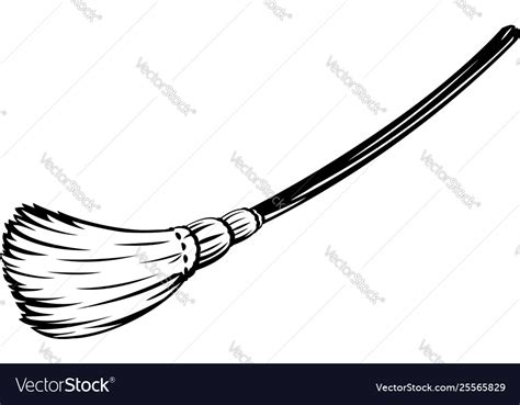 Witch Broom Isolated Royalty Free Vector Image