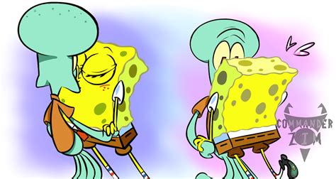 Spongebob X Squidward Kiss By Zim Bringerofdoom On Deviantart