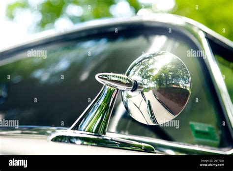 Rear view mirror of vintage car Stock Photo - Alamy