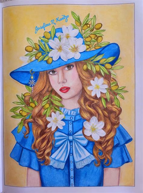 From Elegant Beauties Grayscale Coloring Book By Alena Lazareva Colored With Carbothello