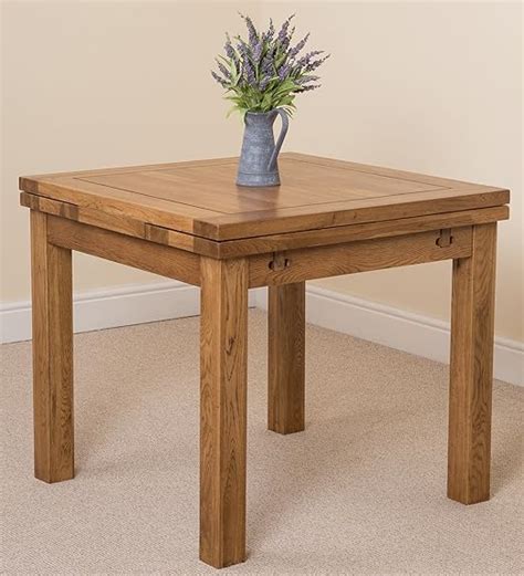 Cotswold Rustic Solid Oak 90 Square Extending Dining Table