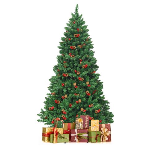 Giantex 65 Ft Pre Lit Hinged Christmas Tree With 450 Led Lights And Pine