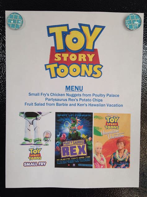 Toy Story Toons Menu Toy Story Toons Movie Night Disney Movie Night