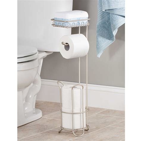 Interdesign Classico Roll Toilet Paper Stand Plus With Shelf Toilet