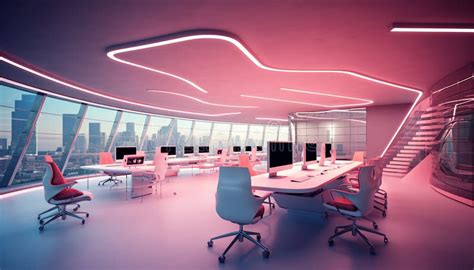 Minimalistic Futuristic Office Design With Simple Concept Created With
