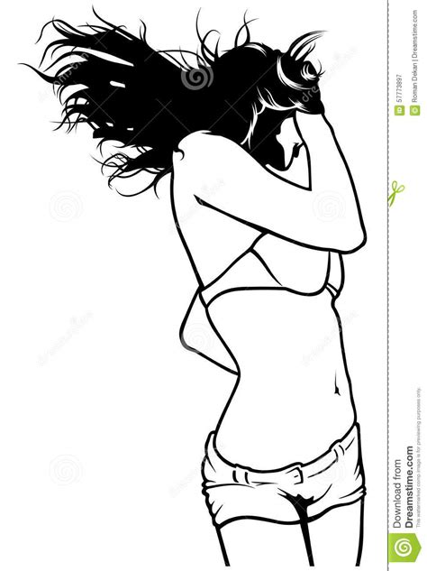 Girl With Flowing Hair Stock Vector Illustration Of Haired 57773897