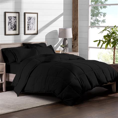 Piece Bed In A Bag Twin Extra Long Comforter Set Black Sheet Set Black Walmart Com
