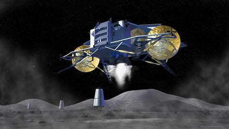 Nasa Lunar Lander Touching Down On The Moon