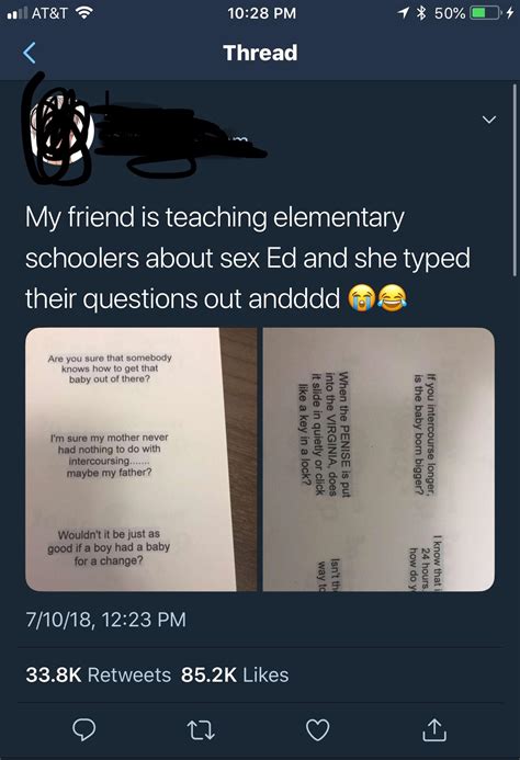 Elementary Schoolers Asking Very Real Questions For Sex Ed Thathappened