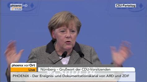 Csu Parteitag Grußwort Von Angela Merkel Am 12122014 Youtube