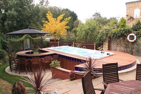 awesome set up for swim spa | Backyard remodel, Backyard ...